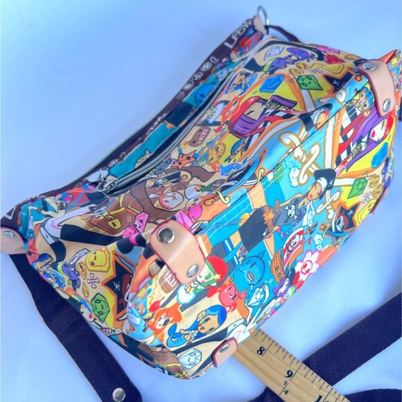 LEEMA Pirate Cartoon Bag Colorful Zipper Asian Cartoons Print Crossbody Purse - Picture 7 of 9